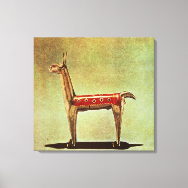 Silver Llama Figurine, from Peru, after 1438 Canvas Print (Front)