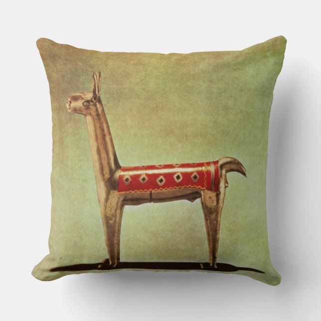 Silver Llama Figurine, from Peru, after 1438 Throw Pillow (Front)