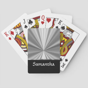 silver look and black playing cards
