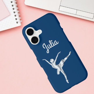 Silver look ballerina in Midnight Blue