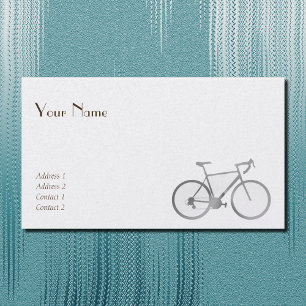 Silver look bike in white business card
