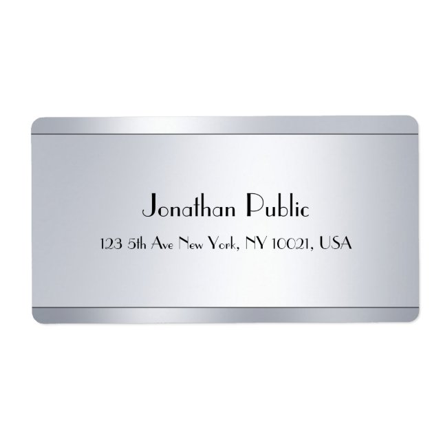 Silver Look Elegant Script Glamor Modern Template (Front)