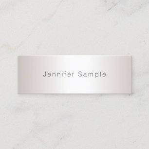 Silver Look Modern Chic Minimalist Plain Trendy Mini Business Card