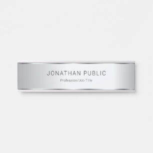Silver Look Modern Elegant Glamourous Template Door Sign