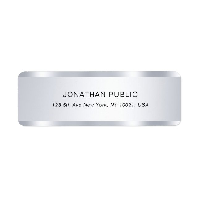 Silver Look Professional Glamourous Return Address (Front)