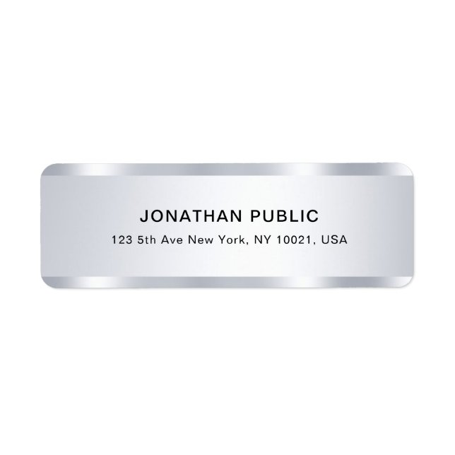 Silver Look Template Modern Glamour Return Address (Front)