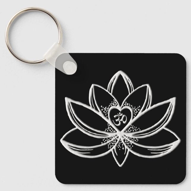 Silver Lotus  Keychain (Front)