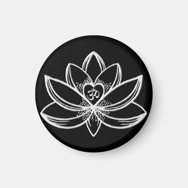 Silver Lotus  Magnet (Front)
