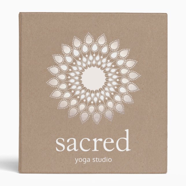 Silver Lotus Mandala Yoga and Meditation Binder (Front)