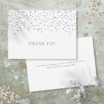 Silver Love Hearts Confetti Thank You Card<br><div class="desc">It features delicate silver love hearts and confetti falling towards your thank you message, set in elegant silver typography. You can personalize with your own thank you message on the reverse, or if you prefer to add your own handwritten message, delete the text. A perfect way to say thank you!...</div>