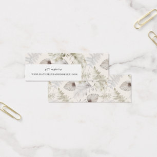 silver luxurious tropical foliage Wedding card