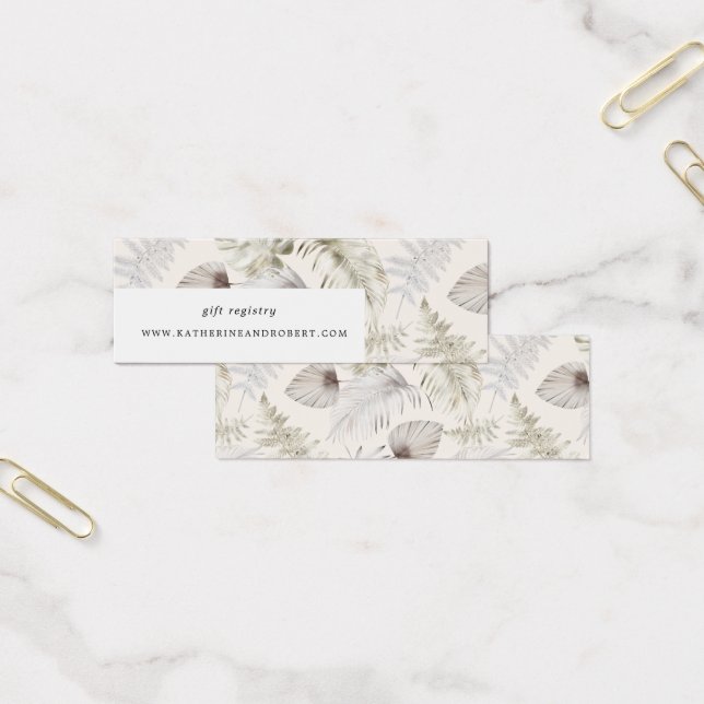 silver luxurious tropical foliage Wedding card (Bureau)