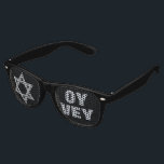 Silver Magen David Funny Purim Costume Oy Vey Retro Sunglasses<br><div class="desc">These novelty OY VEY sunglasses with a silver Star of David on classic black are the perfect finishing touch to your funny Purim costume. The faux silver glitter Magen David symbol on the left "lens" is balanced by OY VEY in silvery grey block letters on the right. As Purim party...</div>