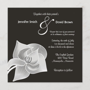 Silver Magnolia Wedding Invitation