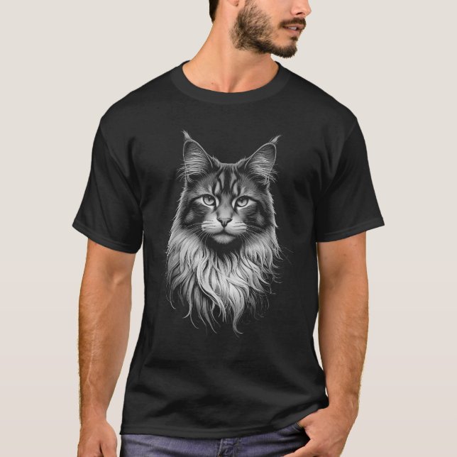 Silver Maine Coon Cat Men's Tee (Front)