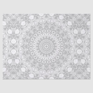 Silver Mandala Kaleidoscope Medallion Flower Tissue Paper