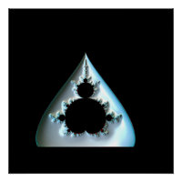 Silver Mandelbrot On Red Background
