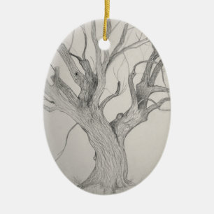 Silver Maple Ceramic Ornament