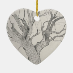 Silver Maple Ceramic Ornament