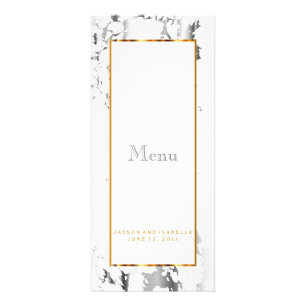 Silver Marble, Gold and White - Menu