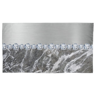 Silver Marble  King Size Pillowcase