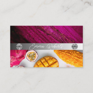 Silver Marble Pink Diamond Coach Business Card