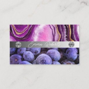 Silver Marble Pink Diamond Coach Business Card