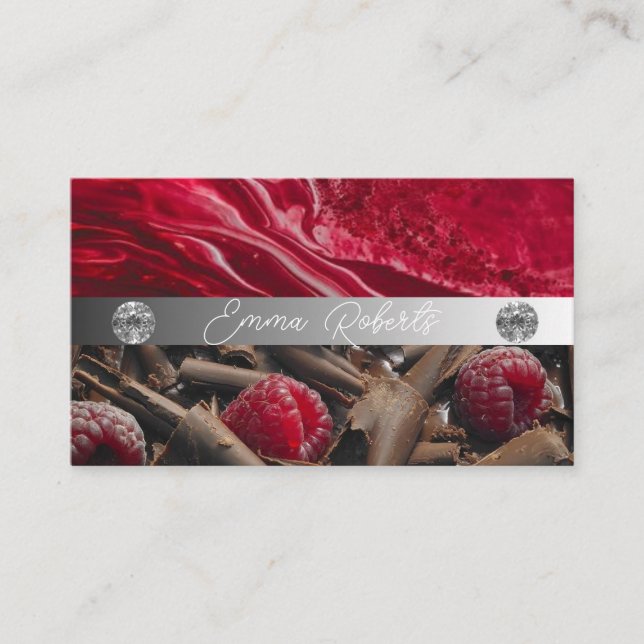 Silver Marble Pink Diamond Coach Business Card (Front)
