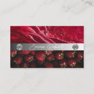 Silver Marble Pink Diamond Coach Business Card