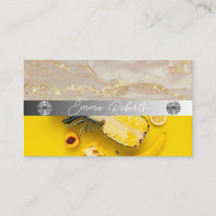 Silver Marble Pink Diamond Coach Business Card