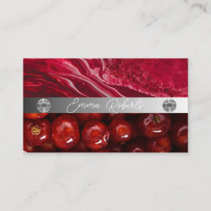 Silver Marble Pink Diamond Coach Business Card