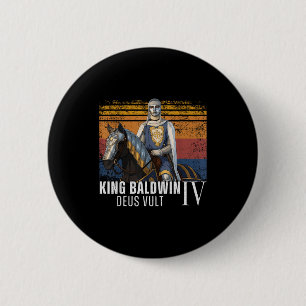 Silver Mask King Baldwin Iv Golden Mask Medieval A 2 Inch Round Button