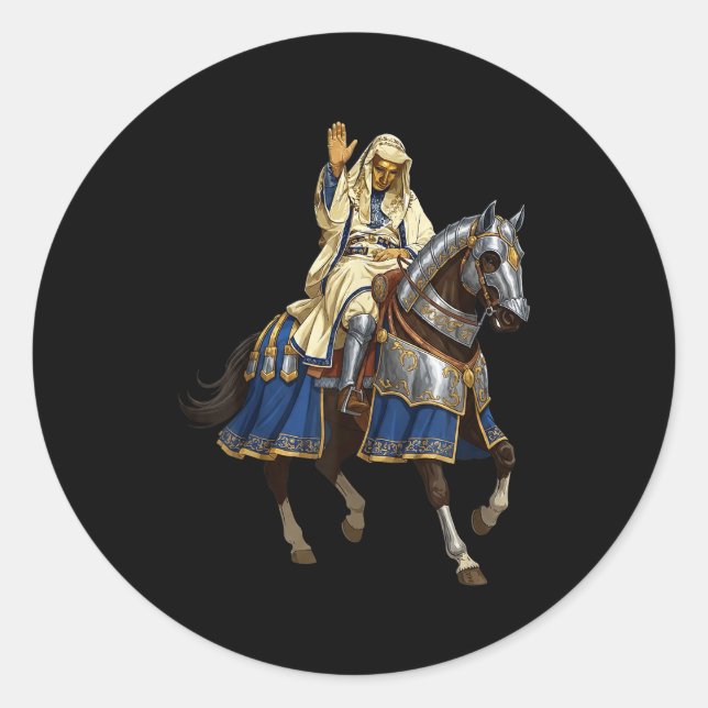 Silver Mask King Baldwin Iv Golden Mask Medieval A Classic Round Sticker (Front)