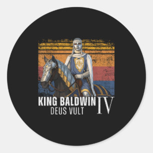 Silver Mask King Baldwin Iv Golden Mask Medieval A Classic Round Sticker
