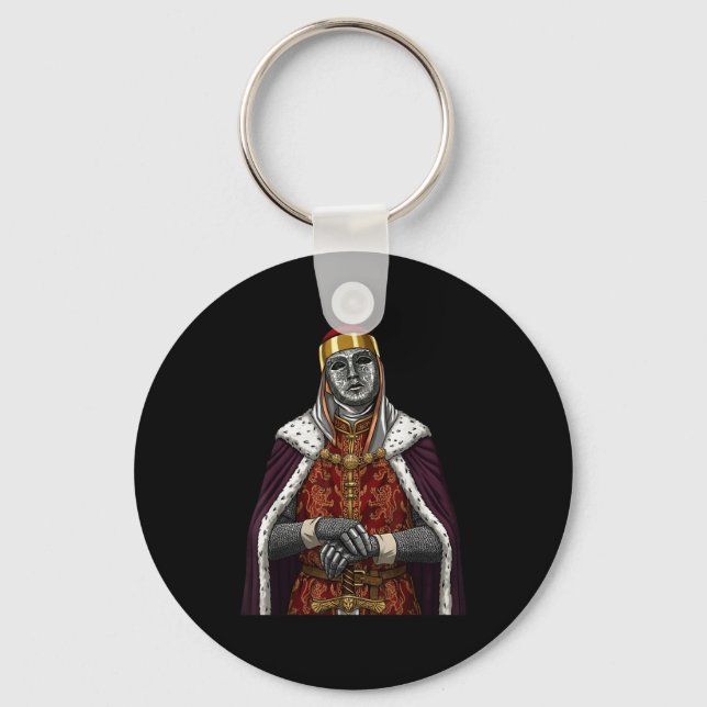 Silver Mask King Baldwin Iv Golden Mask Medieval A Keychain (Front)