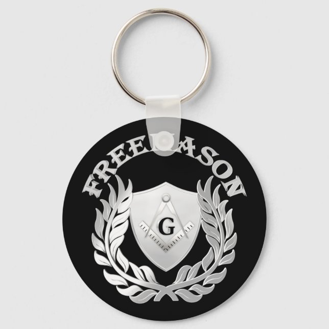 Silver masonry symbol keychain (Front)
