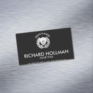 Silver masonry symbol 	Magnetic business card