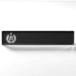 Silver masonry symbol nameplate