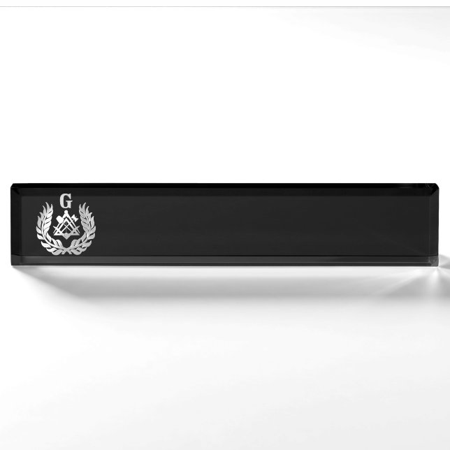 Silver masonry symbol nameplate (Front)