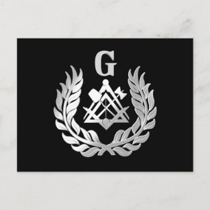 Silver masonry symbol postcard
