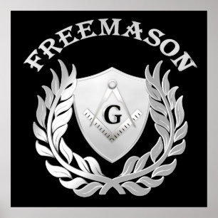 Silver masonry symbol poster