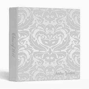 Silver Masqurade Mask Damask Back to School Binder