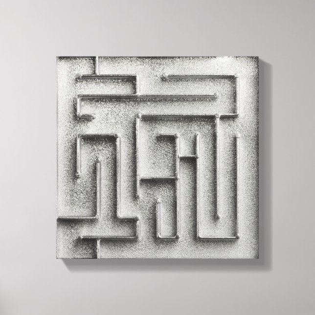 Silver maze canvas print (Front)