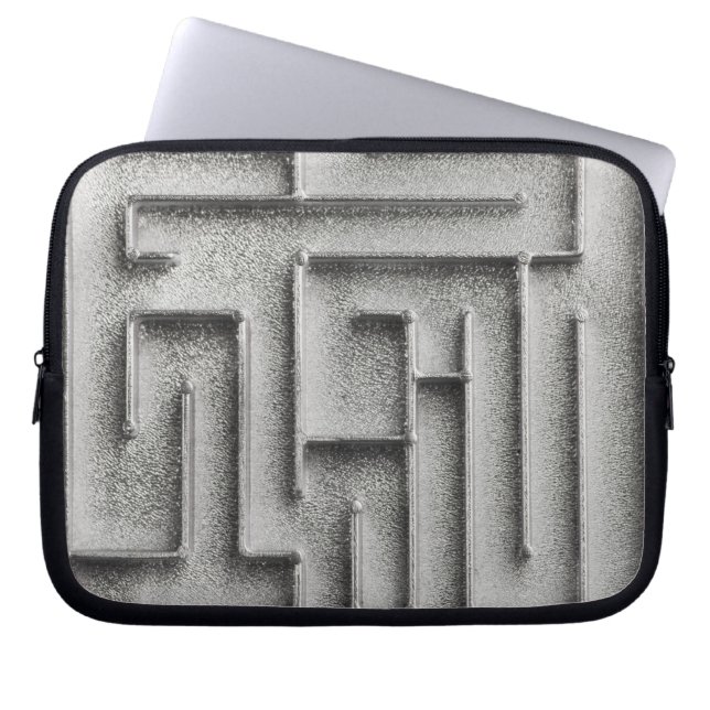Silver maze laptop sleeve (Front)