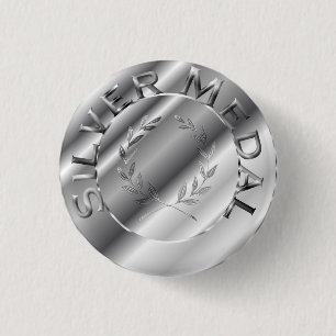 Silver Medal 1 Inch Round Button