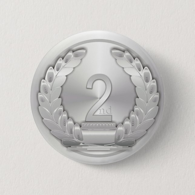 Silver Medal 2 Inch Round Button (Front)