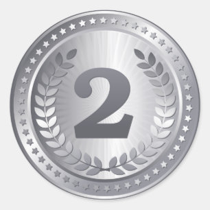 Silver medal 2nd place winner sticker