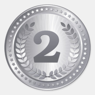 Silver medal 2nd place winner sticker