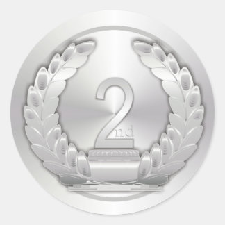 Silver Medal Classic Round Sticker