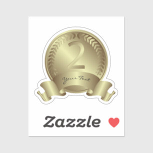 Silver Medal & Custom text Award Winner Sticker